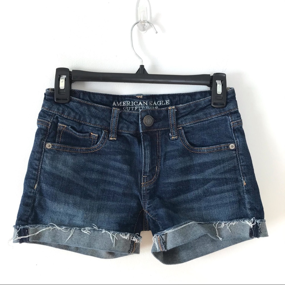American Eagle stretch jean shorts size 0